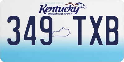 KY license plate 349TXB