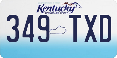 KY license plate 349TXD