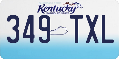 KY license plate 349TXL