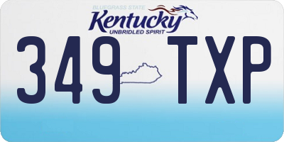 KY license plate 349TXP