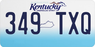 KY license plate 349TXQ