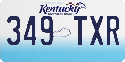 KY license plate 349TXR