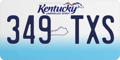 KY license plate 349TXS