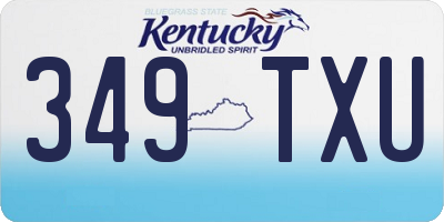 KY license plate 349TXU