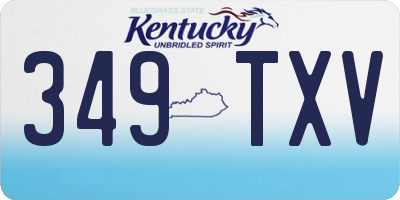 KY license plate 349TXV