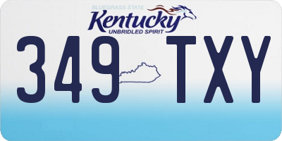 KY license plate 349TXY