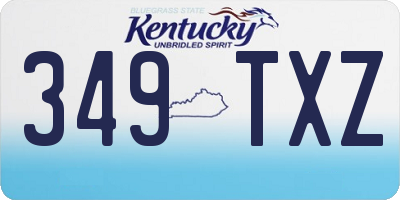 KY license plate 349TXZ
