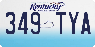 KY license plate 349TYA