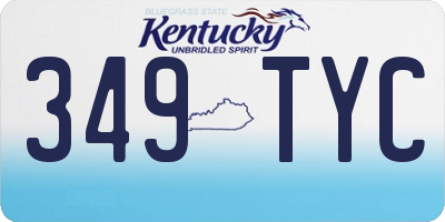 KY license plate 349TYC