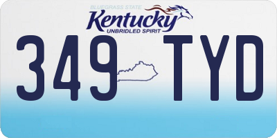 KY license plate 349TYD