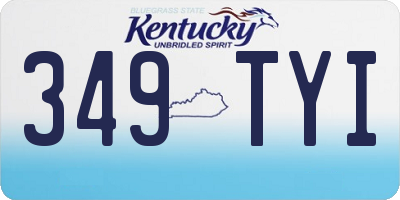 KY license plate 349TYI