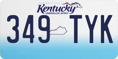 KY license plate 349TYK