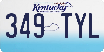 KY license plate 349TYL