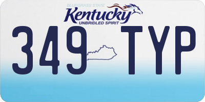 KY license plate 349TYP