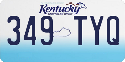 KY license plate 349TYQ