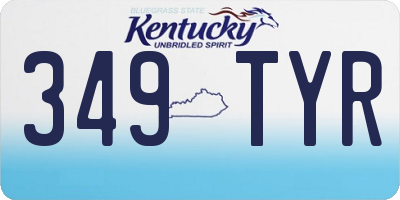 KY license plate 349TYR