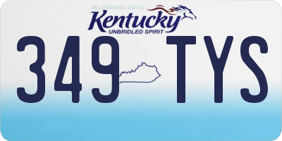 KY license plate 349TYS