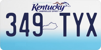 KY license plate 349TYX