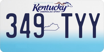 KY license plate 349TYY