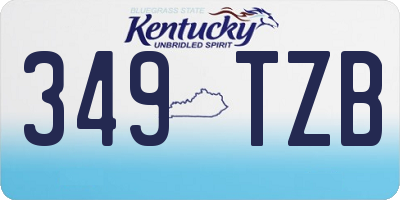 KY license plate 349TZB