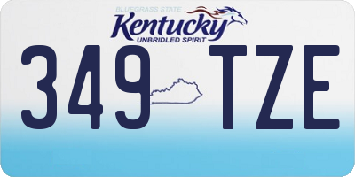 KY license plate 349TZE