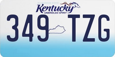 KY license plate 349TZG