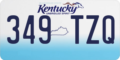 KY license plate 349TZQ