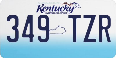KY license plate 349TZR