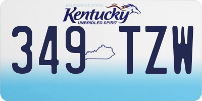 KY license plate 349TZW