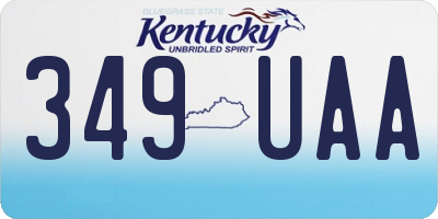 KY license plate 349UAA