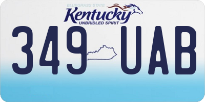 KY license plate 349UAB
