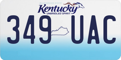 KY license plate 349UAC