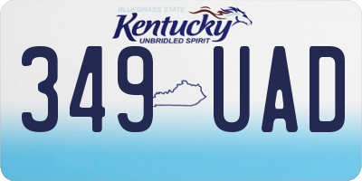KY license plate 349UAD