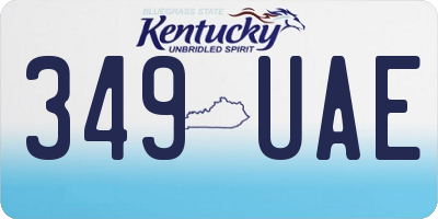 KY license plate 349UAE