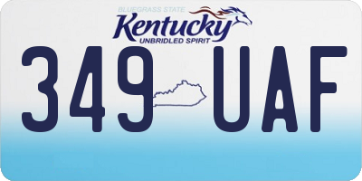KY license plate 349UAF