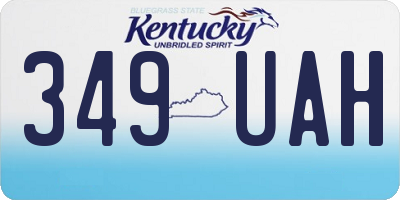 KY license plate 349UAH