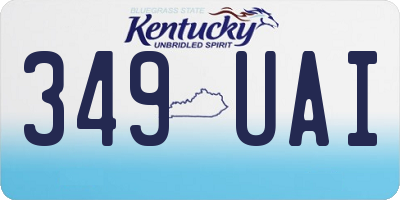 KY license plate 349UAI