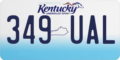KY license plate 349UAL