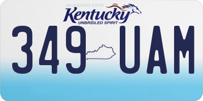 KY license plate 349UAM
