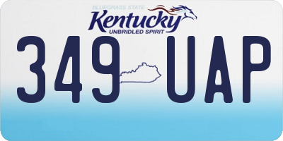 KY license plate 349UAP