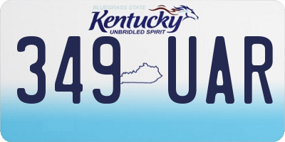 KY license plate 349UAR