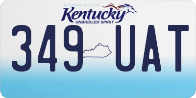 KY license plate 349UAT