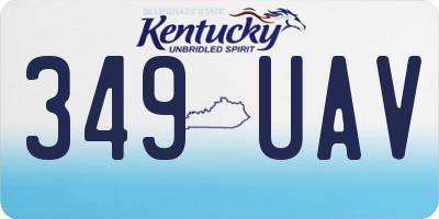 KY license plate 349UAV