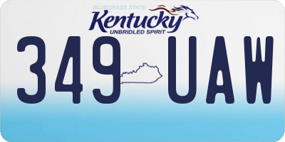 KY license plate 349UAW