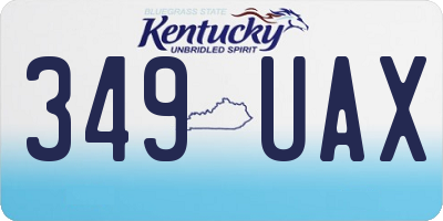 KY license plate 349UAX