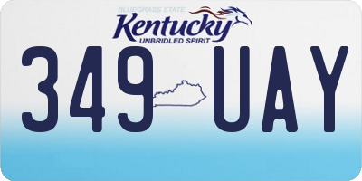 KY license plate 349UAY