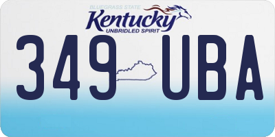 KY license plate 349UBA