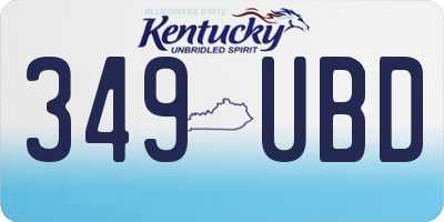 KY license plate 349UBD