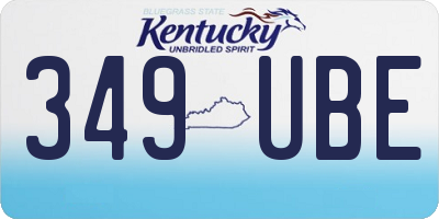 KY license plate 349UBE