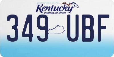 KY license plate 349UBF